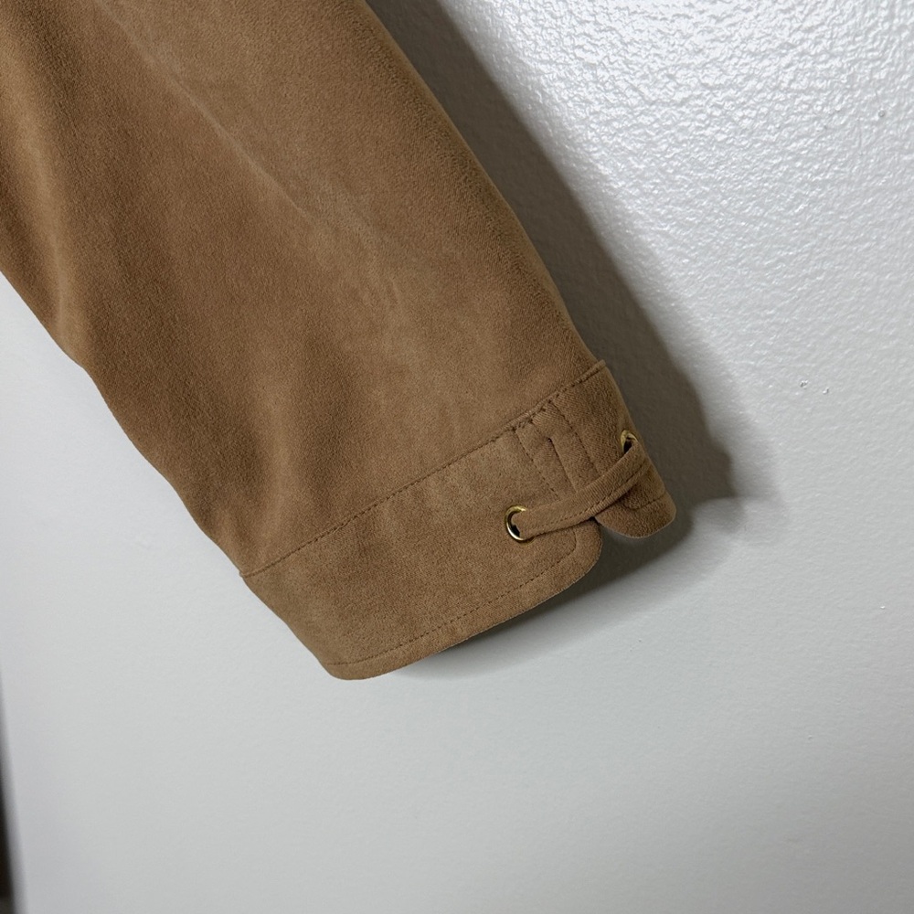 JM Collection Tan Faux Suede Utility Shacket Size XL - Picture 5 of 15